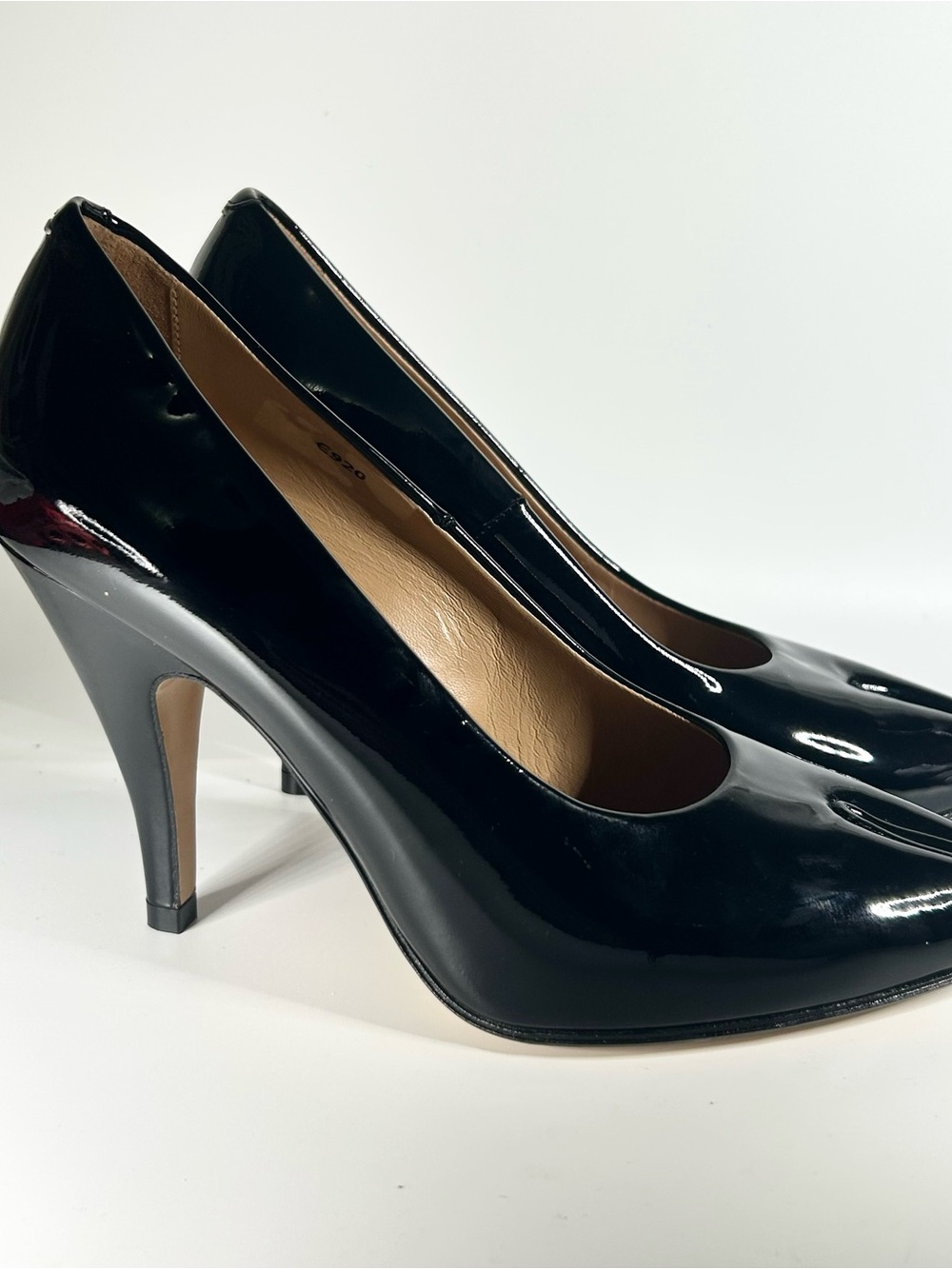New Maison Martin Margiela Black Patent Leather High Heel Pumps Size 36EU/6US